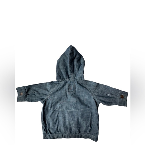 Baby GAP Chambray Pull Over Jacket with Hood Size 0-6 months - Picture 3 of 10